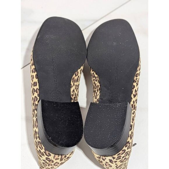 Liz Claiborne Girl's Black & Tan Leopard Print Fabric Flats Shoe Size 5.5M - Picture 3 of 8